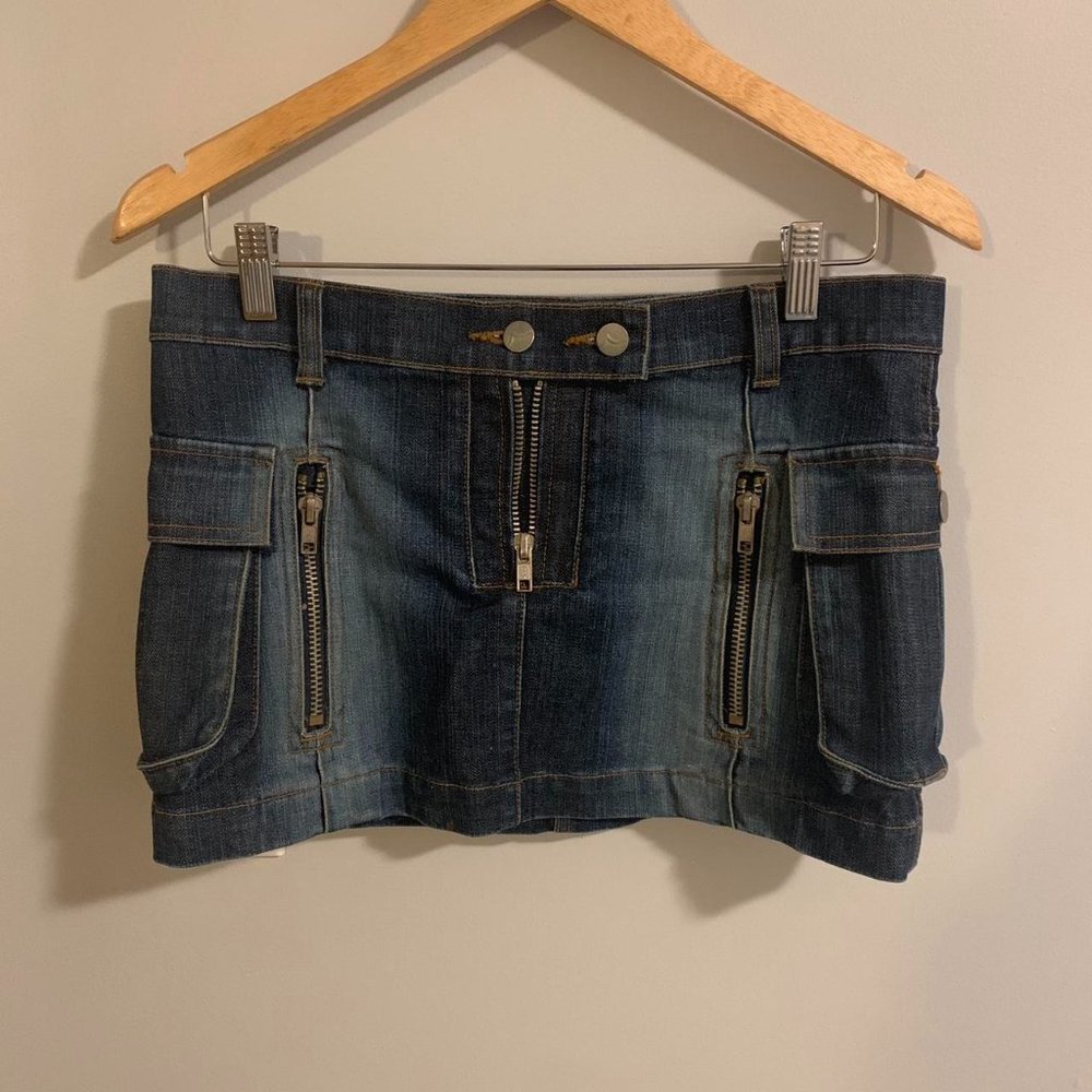 Y2K denim mini skirt